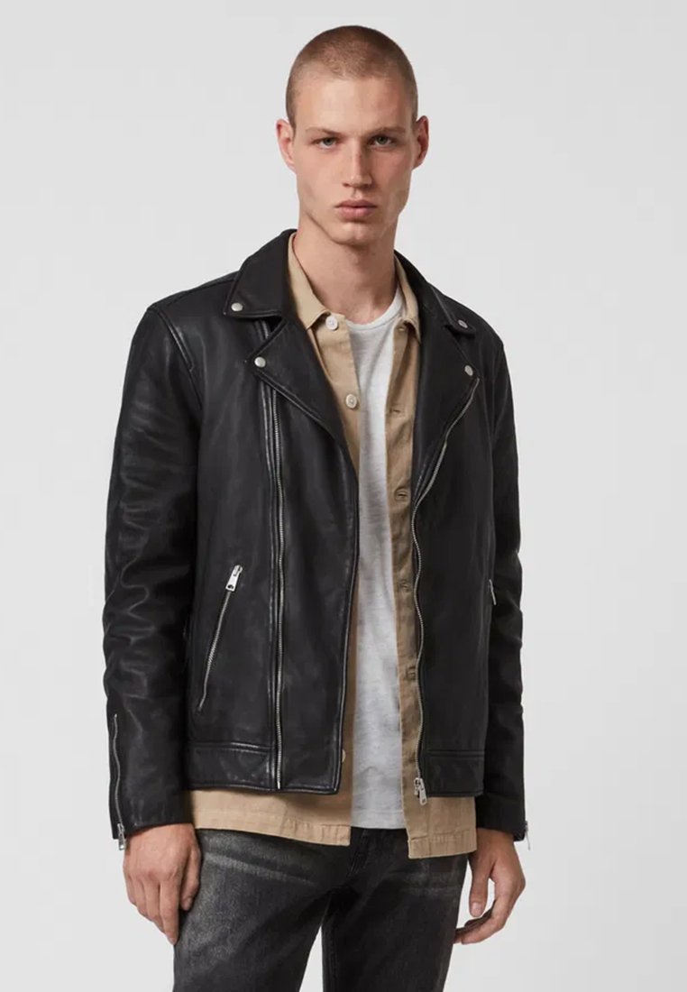 AllSaints Leren jas zwart
