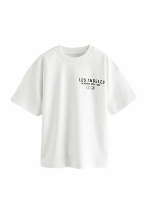 Next SHORT SLEEVE  REGULAR FIT - Nyomott mintás póló - white la