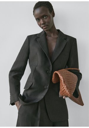 WITH LAPEL DETAIL  - Kurzmantel - black