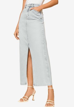 Friends Like These SPLIT REGULAR FIT - Jupe en jean - bleach blue