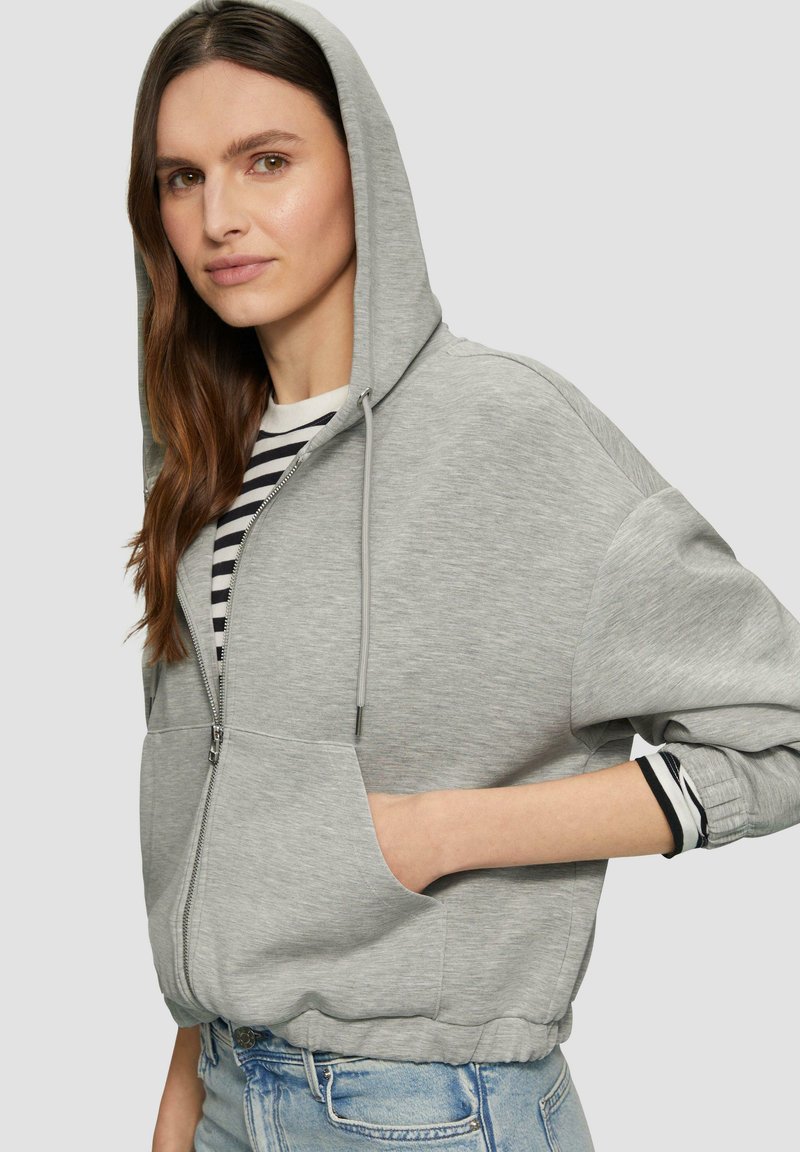 IM RELAXED FIT Zip-up sweatshirt grau meliert/grey