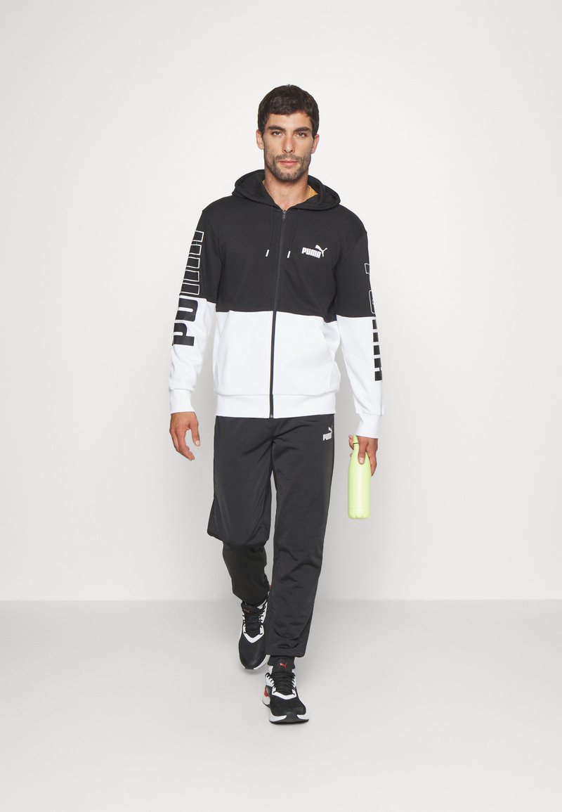Puma POWER COLORBLOCK FULL ZIP HOODIE - Zip-up sweatshirt - black -  Zalando.co.uk