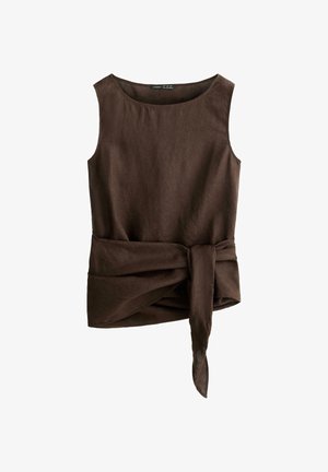 OYSHO, SLEEVELESS TOP SCARF - Blouse - mottled light brown