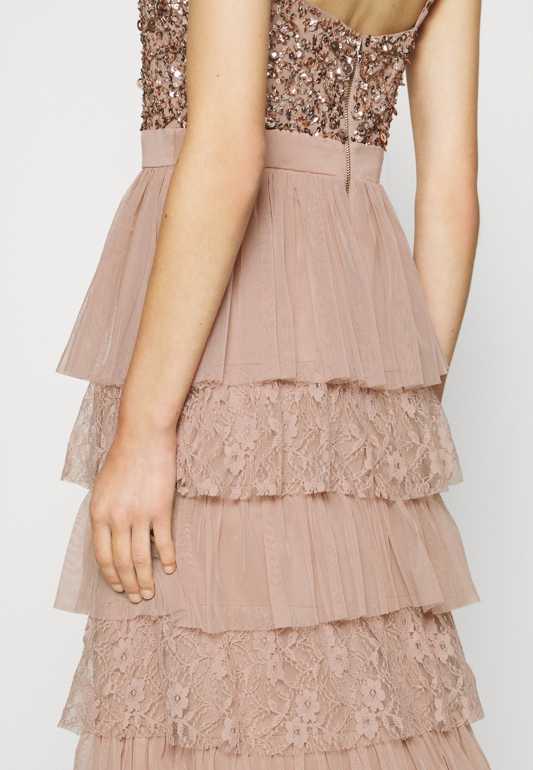 maya taupe blush dress