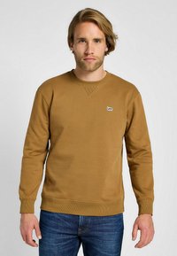 Lee PLAIN CREW SWS jasny brąz