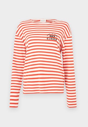 STRIPED LONG SLEEVE - Hosszú ujjú felső - coral red