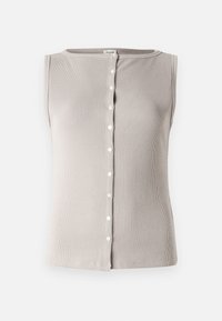 Slash Button-Through Top - Toppi - chateau gray