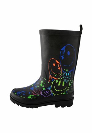 REGULAR FIT - Kumisaappaat - black multi happy rubber wellies