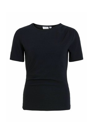 VILA, SHORT SLEEVED TOP VIARIMA ROUND NECK - T-shirt basique - black beauty