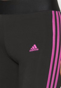 adidas Sportswear 3 STRIPES - Leggings - black/semi pulse lilac