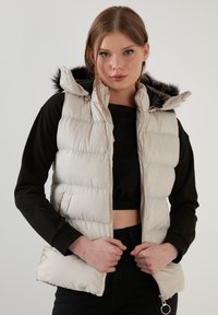 LELA SLIM FIT - Strukirani kaput - stone colored