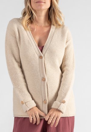 Cache Coeur MATERNITY AND NURSING  WITH FRENCH OLIVE TREE BUTTONS - Strickjacke - beige