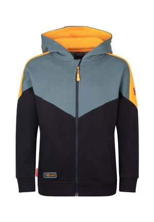 TROLLKIDS, KIDS FLEKKEFJORD JACKET UNISEX - Zip-up sweatshirt - black/steel blue/mango