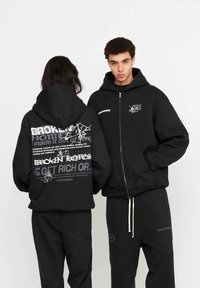 Multiply Apparel CUSTODY - Bluză de molton cu fermoar - black soda washed