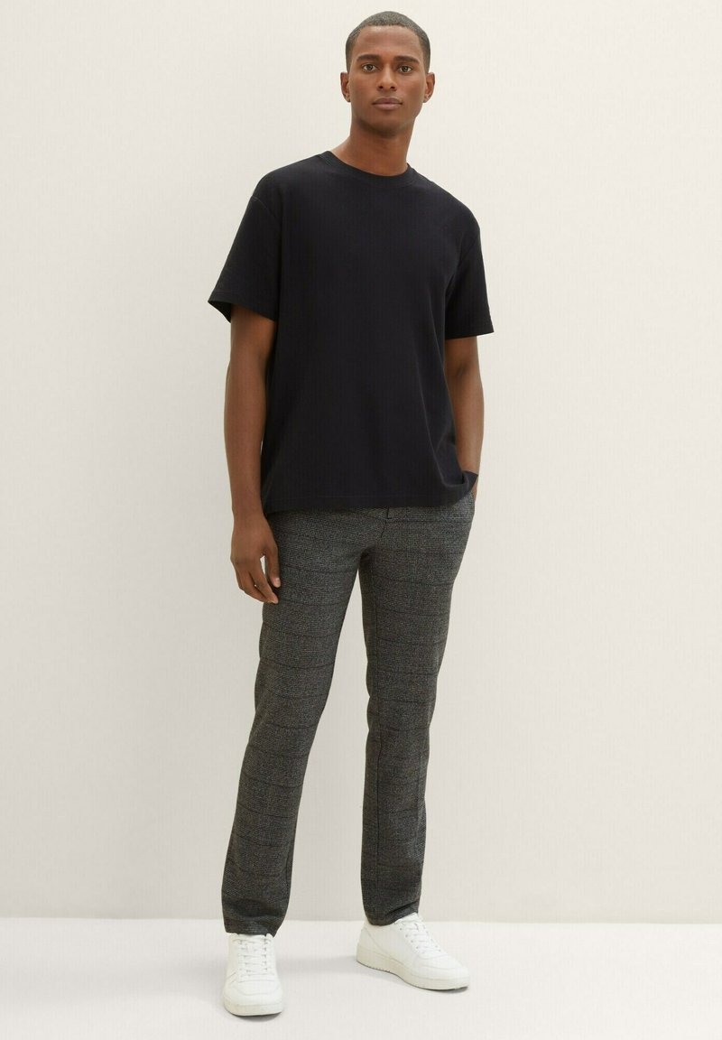 TOM TAILOR Stoffhose - grey black grindle check