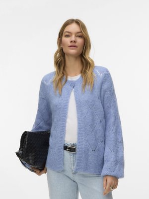Vero Moda VMSHELL O NECK ONEBUTTON CARDIGAN - Gilet - brunnera blue