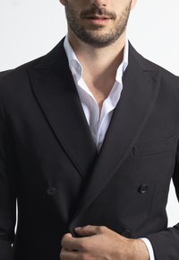 PuroEgo AMERICANA NON IRON DESECTRUCTURADA CRUZADA - Chaqueta de traje - black