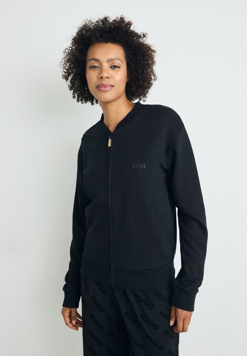 BOSS ZIP JACKET - Pyjamashirt - black