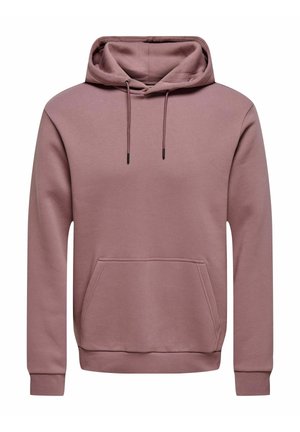 Lavendli tooniga pullover-huppar eest tasku, reguleeritava nööriga kapuutsi ja sooniliste mansettide ning äärega.