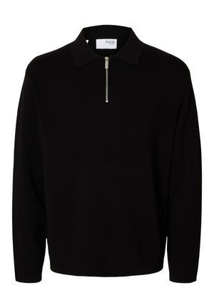 Selected, Half Zip - Strickpullover - black