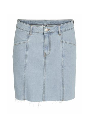 MIT FRANSENSAUM UND FÜNF TASCHEN - Bleistiftrock - hellblau