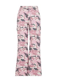 Zvonové džínsy - pink camo