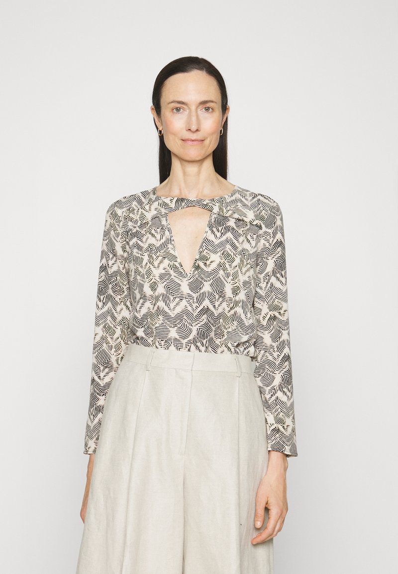 Patrizia Pepe MAGLIA - Μπλούζα με μακριά μανίκια - neutral animalier