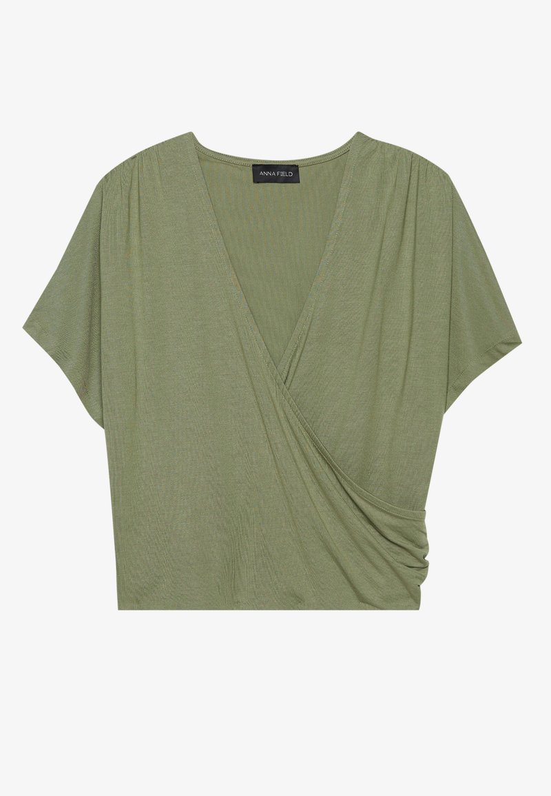 Anna Field T-shirt basic olijfgroen