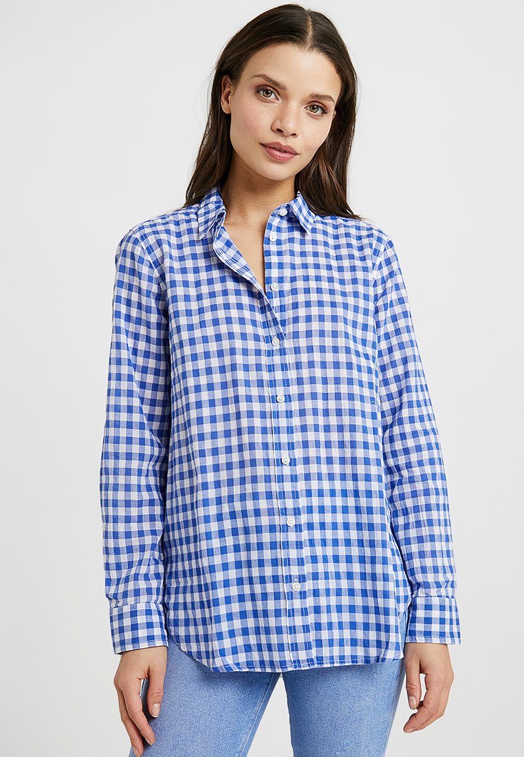J.CREW PETITE CLASSIC FIT BOY SHIRT IN CRINKLE GINGHAM J.CREW PETITE CLASSIC FIT BOY - Skjorte - white