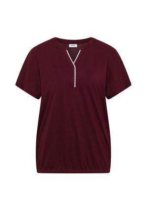 Cecil, T-SHIRT MIT SPLIT NECK IN UNIFARBE - Camiseta básica - red wine