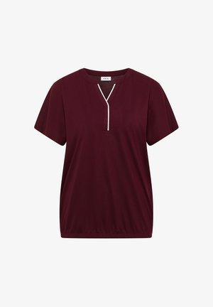Cecil, T-SHIRT MIT SPLIT NECK IN UNIFARBE - T-paita - red wine