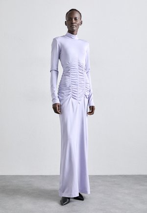 HIGH NECK RUCHE DRESS - Neulemekko - hyacinth