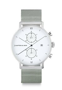 Kapten & Son CHRONO - Montre à aiguilles - silvercoloured white