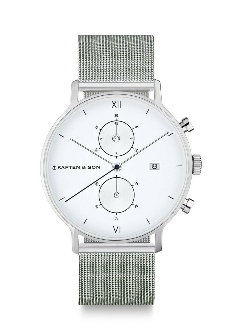 Kapten & Son CHRONO - Montre à aiguilles - silvercoloured white