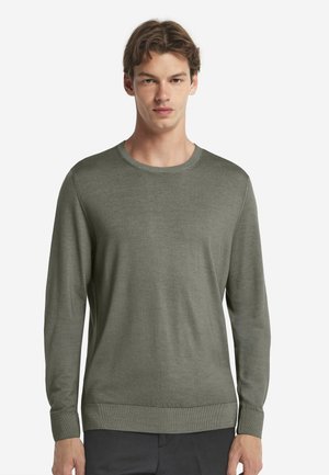 RUNDHALS  - Strickpullover - garment dyed sage