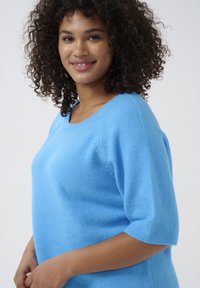 Kaffe Curve SYLVIA - Jednoduché tričko - malibu blue
