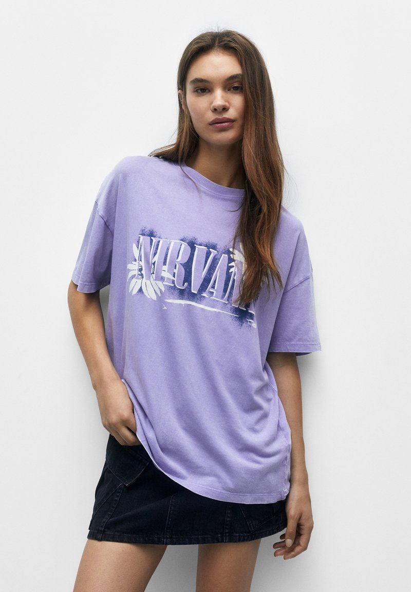 PULL&BEAR NIRVANA TShirt print mauve Zalando.at