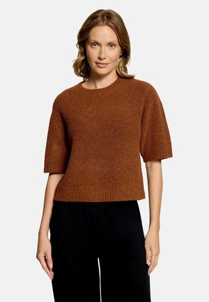 Betty & Co, BETTY & CO MIT RUNDHALSAUSSCHNITT STRICKPULLOVER - T-Shirt basic - dark brown melange