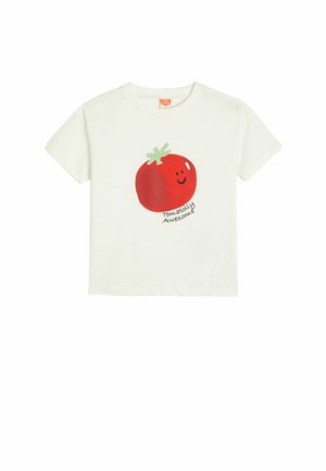 CUT WORK SHORTS . - Camiseta estampada - white