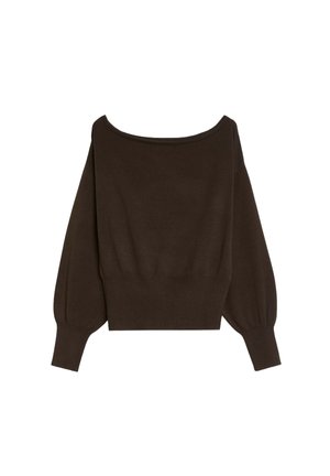 Bershka, ASYMMETRIC JUMPER - Pullover - dark brown
