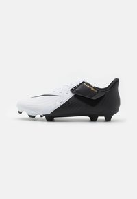 Nike Performance - PHANTOM GX II ACADEMY EASYON FGMG - Moulded stud football boots - white/black/metallic gold coin Thumbnail Image 1