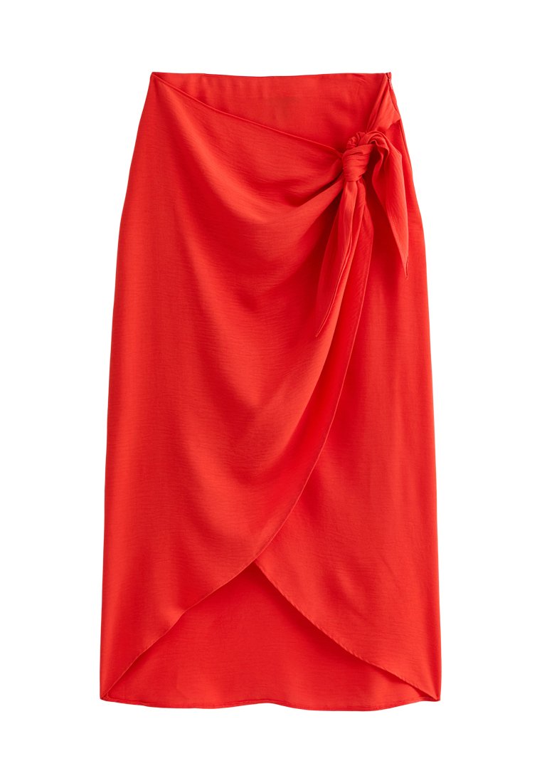 Jupe Portefeuille Bordeaux New Look – Taille 38/M, Longueur Genou, Polyester, été/printemps