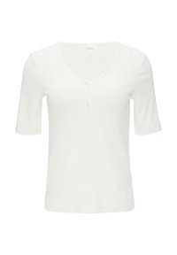 s.Oliver MIT HENLEY-AUSSCHNITT - T-Shirt basic - ecru