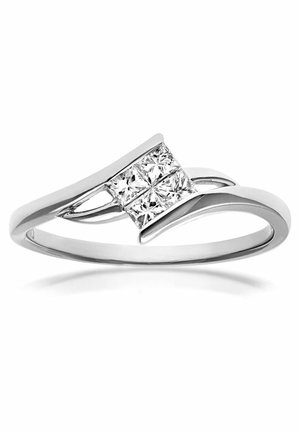 DIAMANT L'ÉTERNEL 18CT 0.25CT PRINCESS CUT DIAMONDS SOLITARE LOOK CROSO - Anillo - silver coloured