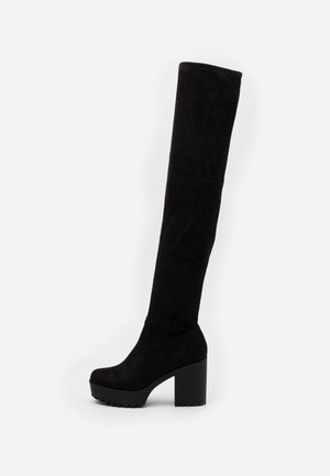 Kozačky na vysokém podpatku - black