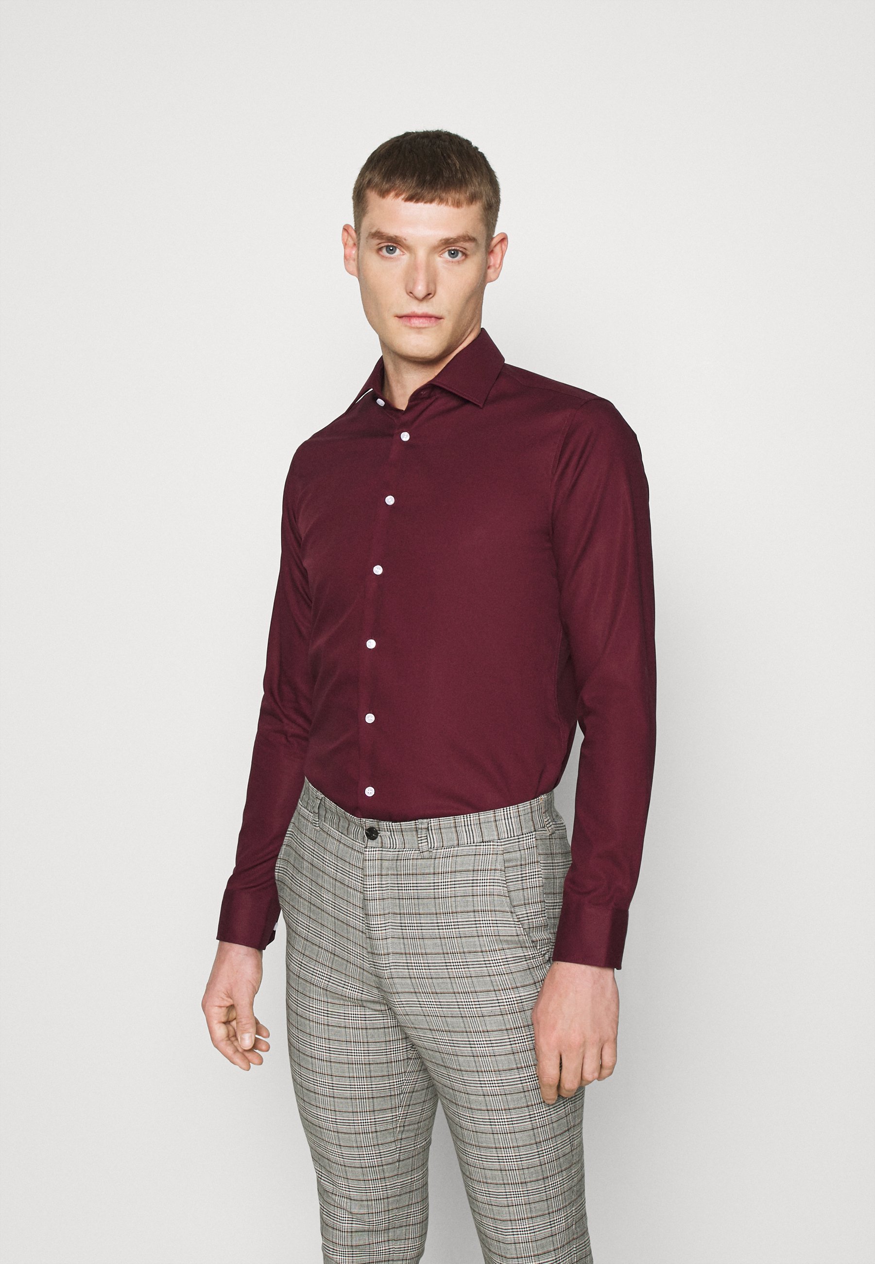 Seidensticker BUSINESS KENT - Camicia elegante - bordeaux - Zalando.it