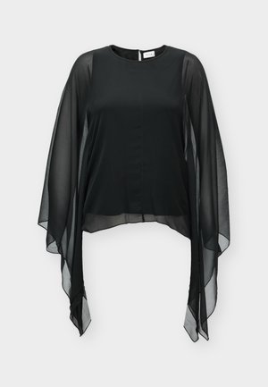 VILA, VIFALIA UNEVEN CAPE - Μπλούζα - black