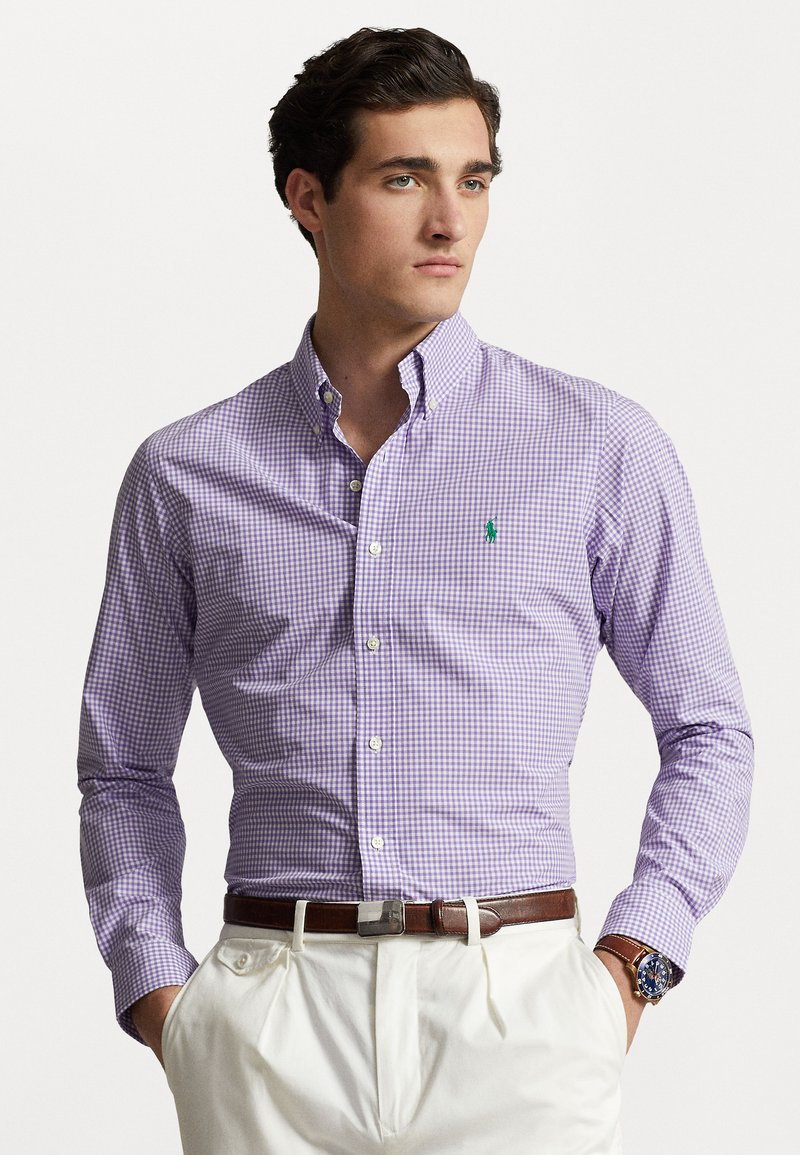 Polo Ralph Lauren CUSTOM FIT GINGHAM STRETCH POPLIN SHIRT - Marškiniai - lavender/white