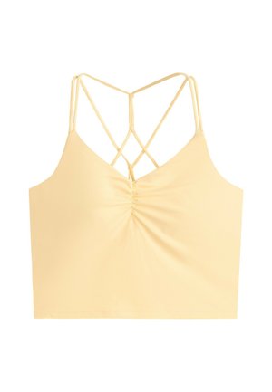 OYSHO, COMFORTLUX CROSSOVER STRAP TANK TOP - Débardeur - light yellow