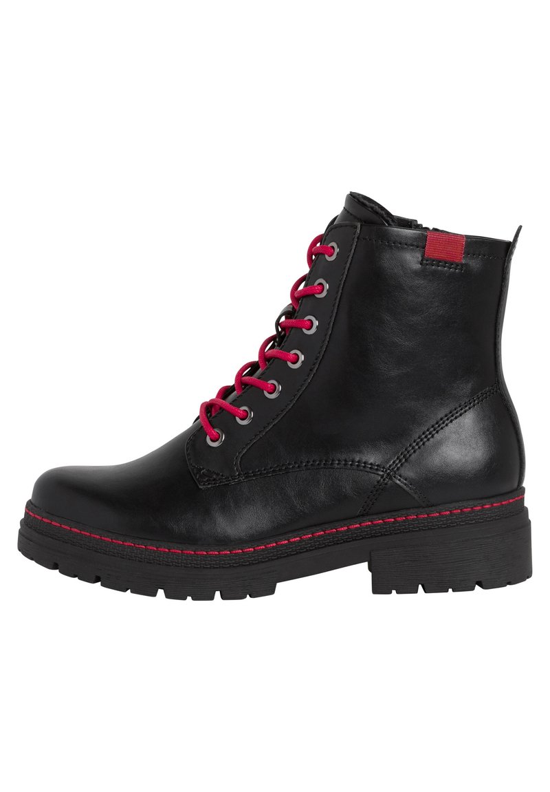 Jana Dames Lace Boot Flat Vegan Mode Laarzen, Zwart, 38 EU, zwart, 38 EU
